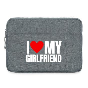 Cadeau pour petit ami J’aime ma copine - Sacoche pour ordinateur portable 15 pouces - gris chiné - Devant