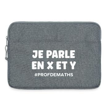 Je parle en x et y Prof de maths - Sacoche pour ordinateur portable 15 pouces - gris chiné - Devant
