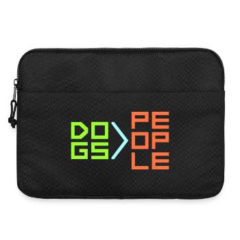 Dogs Over People Hund Lustig Antisozial Spruch - Laptoptasche 15" - Schwarz - Vorne