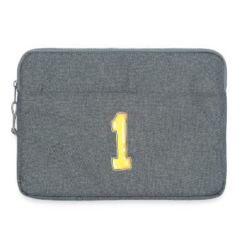 1 yellow - Laptop bag 15" - heather grey - Front