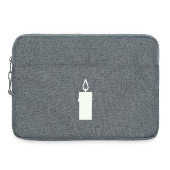 Light silhouette candle in lantern - Laptop bag 15" - heather grey - Front