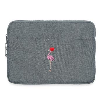 Ballon flamant rose - Sacoche pour ordinateur portable 15 pouces - gris chiné - Devant