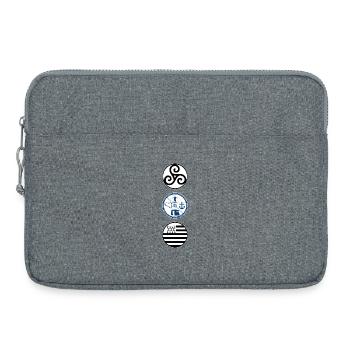 Bretagne et ses symboles. Triskell. Drapeau Breton - Sacoche pour ordinateur portable 15 pouces - gris chiné - Devant