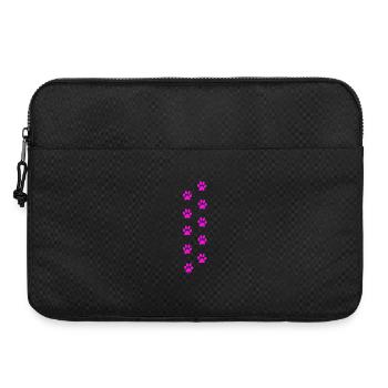 Motif d’empreintes de pattes de chat roses - Sacoche pour ordinateur portable 15 pouces - noir - Devant