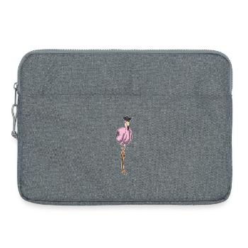 Flamingo Pirate Wooden Leg - Laptop bag 15" - heather grey - Front