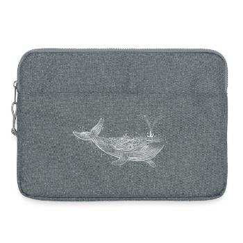 white whale in the ocean - Laptop bag 15" - heather grey - Front