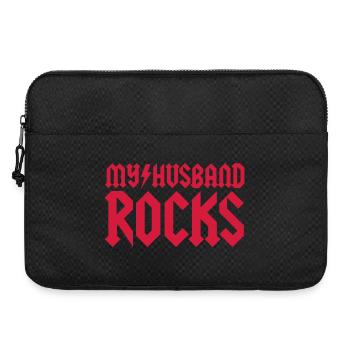 My husband rocks - Laptoptasche 15" - Schwarz - Vorne