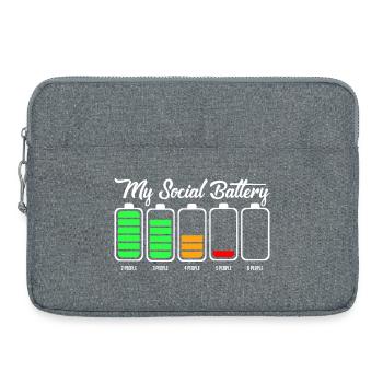 My Social Battery Icon Tee - Laptop bag 15" - heather grey - Front