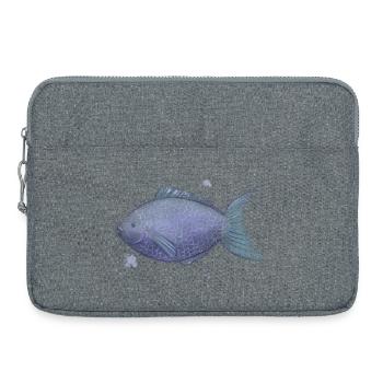 Azure Coralfish in Violet Scales - Laptop bag 15" - heather grey - Front