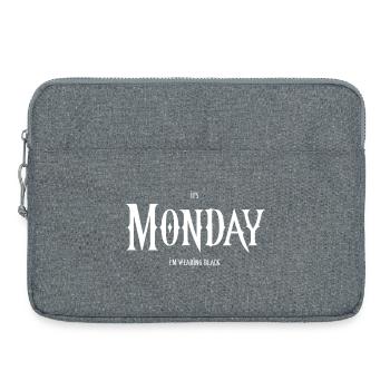 C’est lundi, je porte du noir - Sacoche pour ordinateur portable 15 pouces - gris chiné - Devant