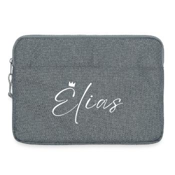 Modernes Elias Namensdesign mit Krone und elegante - Laptoptasche 15" - Grau meliert - Vorne