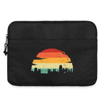 Sonnenuntergang Skyline Silhouette - Laptoptasche 15" - Schwarz - Vorne