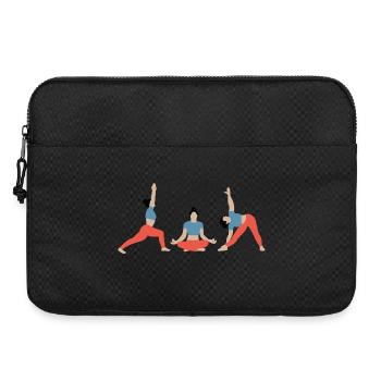 Power yoga in the gym orange blue - Laptop bag 15" - black - Front