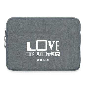 Citation biblique inspirante Aimez-vous les uns les autres - Sacoche pour ordinateur portable 15 pouces - gris chiné - Devant