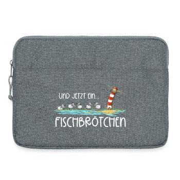 Leuchtturm Fischbrötchen I Nordsee Ostsee Küste - Laptoptasche 15" - Grau meliert - Vorne