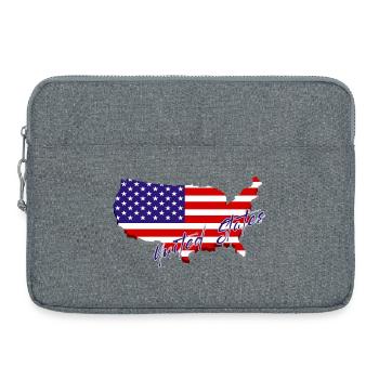 Map of the United States, American Pride - Laptop bag 15" - heather grey - Front