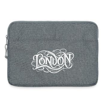 Typographie londonienne, headbangers heavy metal - Sacoche pour ordinateur portable 15 pouces - gris chiné - Devant