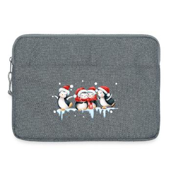 Drôle de pinguin Noël - Sacoche pour ordinateur portable 15 pouces - gris chiné - Devant