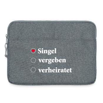 Relationship Status Selection Single with Heart Symbol - Laptop bag 15" - heather grey - Front