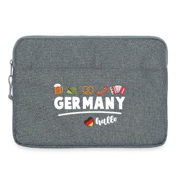 Drapeau de l’Allemagne Bière Bretzel Saucisse Allemagne - Sacoche pour ordinateur portable 15 pouces - gris chiné - Devant