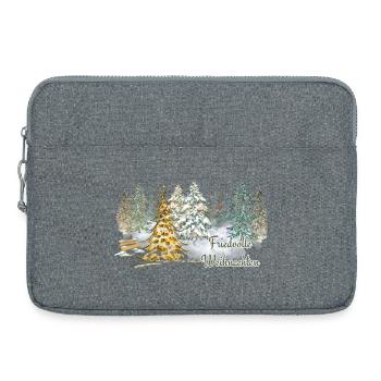 Friedvolle Weihnachten im Winterwald im Advent - Laptoptasche 15" - Grau meliert - Vorne
