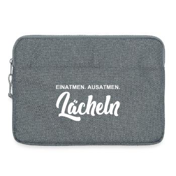 Einatmen - Ausatmen - Lächeln - Laptoptasche 15" - Grau meliert - Vorne
