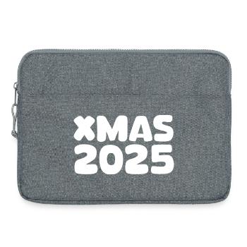XMAS 2025 Schriftzug - Laptoptasche 15" - Grau meliert - Vorne
