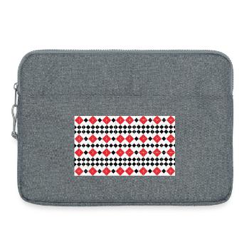 Geometrische rote Diamantstreifen - Laptoptasche 15" - Grau meliert - Vorne