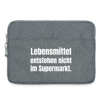 Lebensmittel entstehen nicht im Supermarkt - Laptoptasche 15" - Grau meliert - Vorne
