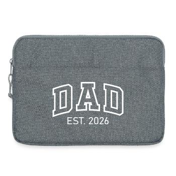 Dad est 2026 Geschenk – Perfekt für werdende Väter - Laptoptasche 15" - Grau meliert - Vorne