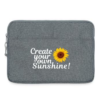 Sonnenblumen-Feeling: Deine eigene Sonne - Laptoptasche 15" - Grau meliert - Vorne