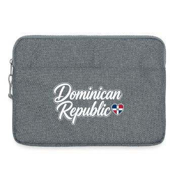 Écriture de la République dominicaine avec cœur de drapeau - Sacoche pour ordinateur portable 15 pouces - gris chiné - Devant