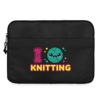 Kawaii Stricken Wolle Herz - Laptoptasche 15" - Schwarz - Vorne