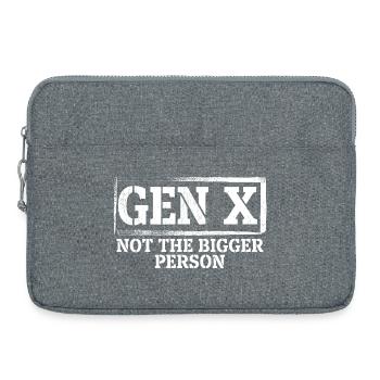 Funny Gen X Not The Bigger Person - Laptop bag 15" - heather grey - Front