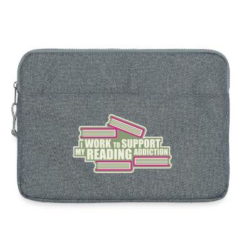 I Work To Support My Reading Addiction Bücher Logo - Laptoptasche 15" - Grau meliert - Vorne