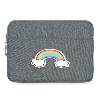Motif arc-en-ciel pastel avec nuages - Sacoche pour ordinateur portable 15 pouces - gris chiné - Devant