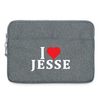 T-Shirt Name I love Jesse T-Shirt Geschenkidee - Laptoptasche 15" - Grau meliert - Vorne