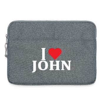 Name T-Shirt I love John T-Shirt Geschenkidee - Laptoptasche 15" - Grau meliert - Vorne
