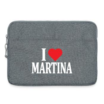 Name T-Shirt Ich liebe Martina T-Shirt Geschenkidee - Laptoptasche 15" - Grau meliert - Vorne