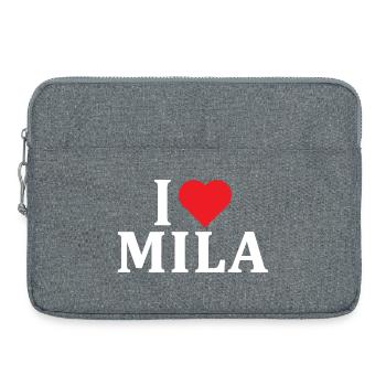 T-Shirt Name I love Mila T-Shirt Geschenkidee - Laptoptasche 15" - Grau meliert - Vorne