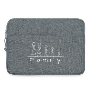 Famille de figurines en bâton - Sacoche pour ordinateur portable 15 pouces - gris chiné - Devant