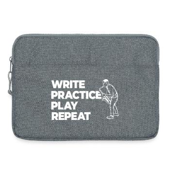 Writing, practicing, playing, repeating - Laptop bag 15" - heather grey - Front