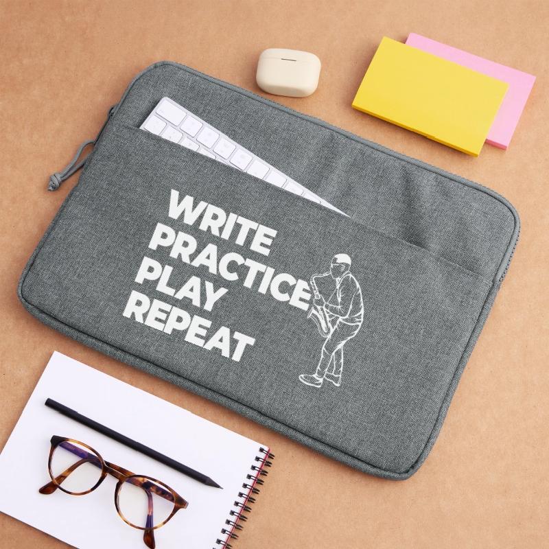 Writing, practicing, playing, repeating Laptop bag 15"
