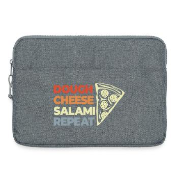 Lustiger Pizza Spruch - Laptoptasche 15" - Grau meliert - Vorne