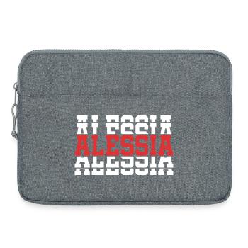T-Shirt Alessia T-Shirt Geschenkidee gestapelter Text - Laptoptasche 15" - Grau meliert - Vorne