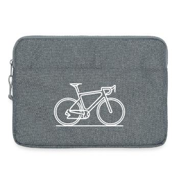 Design de vélo minimaliste Line Art - Sacoche pour ordinateur portable 15 pouces - gris chiné - Devant