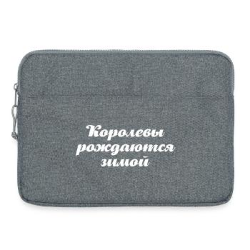 Russe Femme Fille née en hiver Russie - Sacoche pour ordinateur portable 15 pouces - gris chiné - Devant
