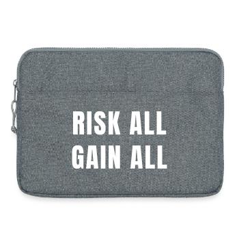 Riskiere alles, gewinne alles, Erfolg, Kraft, Ehrgeiz, Denkweise - Laptoptasche 15" - Grau meliert - Vorne