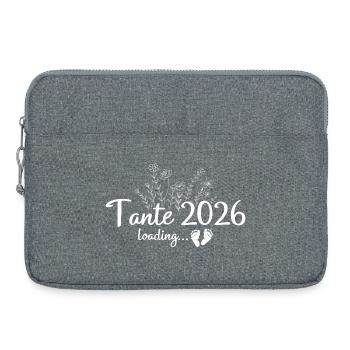 Tante enceinte 2026 - Annoncer la grossesse - Sacoche pour ordinateur portable 15 pouces - gris chiné - Devant