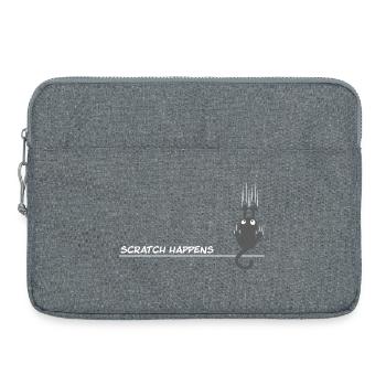 Scratch Happens - Jeu de mots amusant pour chat - Sacoche pour ordinateur portable 15 pouces - gris chiné - Devant